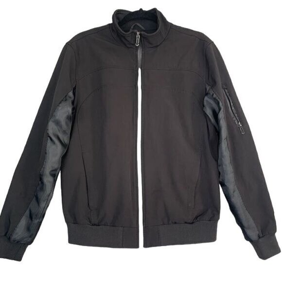 Zara Men’s Zip Front Two Tone Bomber Jacket - Black Size Large, 100% Polyester - Picture 1 of 7
